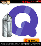 letter q with quartz illustration