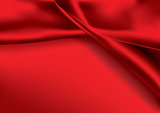 Red colored satin fabric background - Vector Illustration
