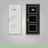Illustration of closed doors
