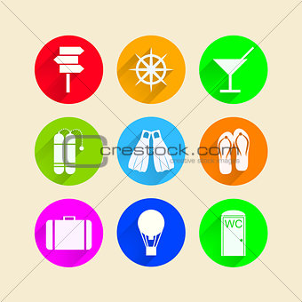 Flat icons for leisure