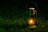 Vintage lantern in the night.