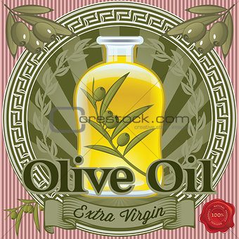 set of elements for design olive oil