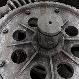 Old gears. Dark grunge background