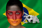 German football fan in face paint