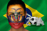 Ecuador football fan in face paint