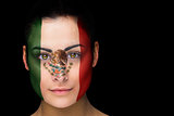 Mexico football fan in face paint