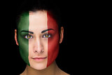 Italy football fan in face paint