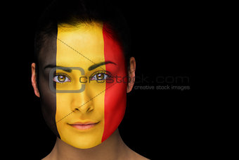 Belgian football fan in face paint