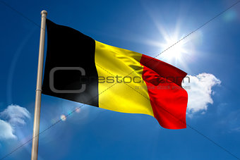 Belgium national flag on flagpole