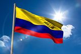 Colombia national flag on flagpole