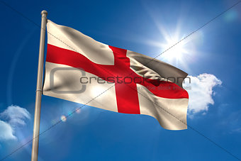 England national flag on flagpole