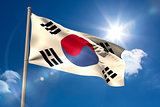 South korea national flag on flagpole
