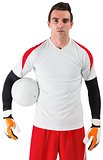 Goalkeeper standing in white jersey