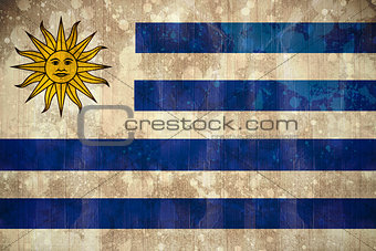 Uruguay flag in grunge effect