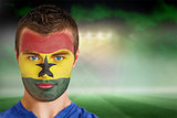 Ghana football fan in face paint