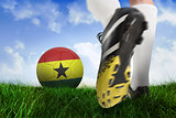 Football boot kicking ghana ball