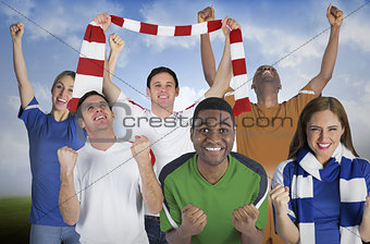 Various football fans