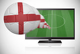 Football in england colours flying out of tv