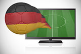 Football in germany colours flying out of tv