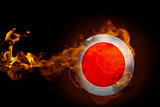 Fire surrounding japan ball