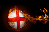 Fire surrounding england ball