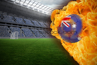 Fire surrounding australia flag football
