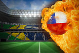 Fire surrounding chile flag football