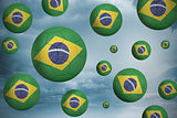 Footballs in brasil flag colours