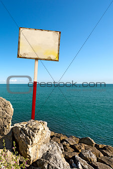Sign on the Sea Background