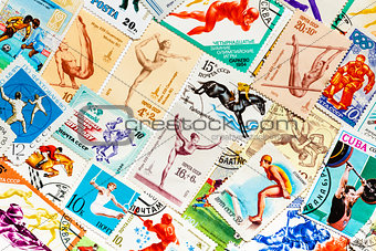 Stamps printed in different countries shows set sport olympic ga