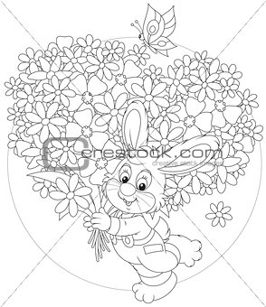 Bunny with flowers