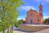 Church on town square in Piedmont, Italy.