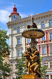 Sculptural fountain in Prague.