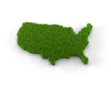 USA map made of grass