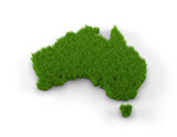 Australia map made of grass