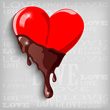 Abstract heart with chocolate - Vector illustration