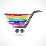 illustration of a paint shopping cart