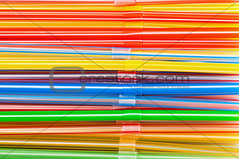 Background of Colored Plastic Drinking Straws