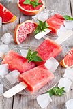 Red grapefruit popsicle