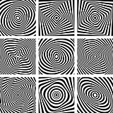 Set of patterns in op art design. 