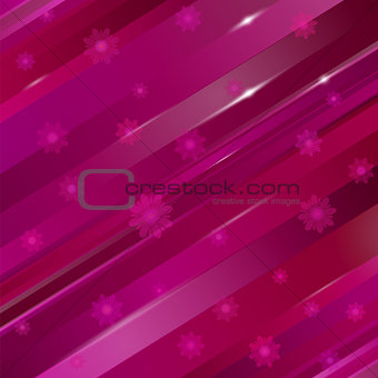 abstract linear background with flowers for design
