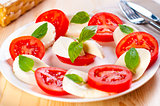 Vegetable greek salad with cheese and tomatoes