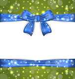 Christmas glowing card with ribbon bows