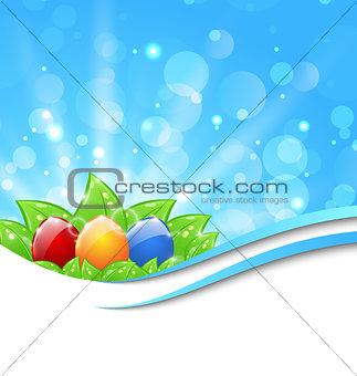 April background with Easter colorful eggs