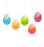 Easter colorful eggs on white background 