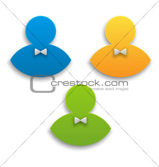 Colorful user icons, persons symbol