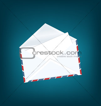 White open envelope with paper card