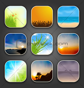 Natural landscapes for the app icons