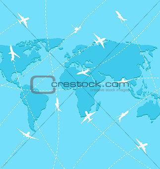 Set planes on map background