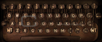 Close up of a dirty vintage typewriter